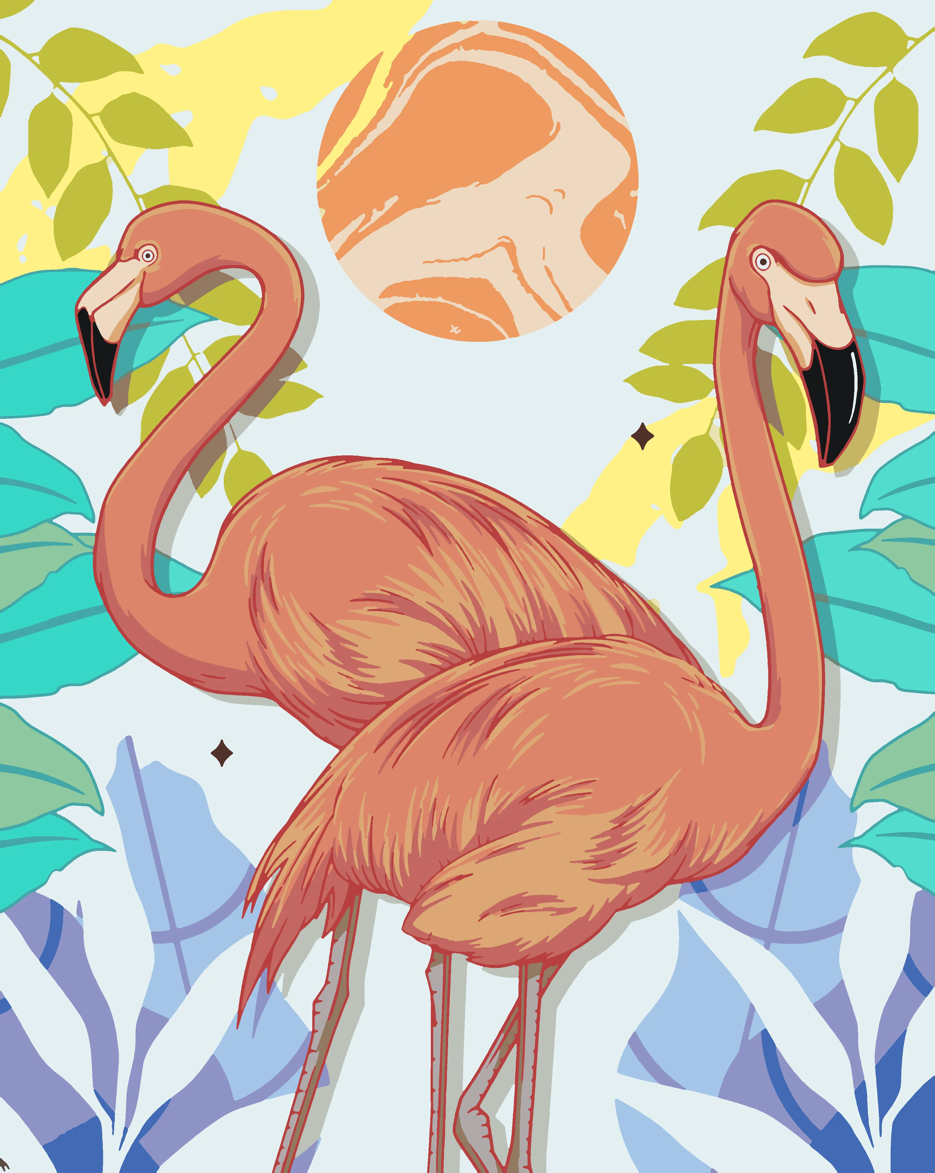 Картина по номерам Flamingo