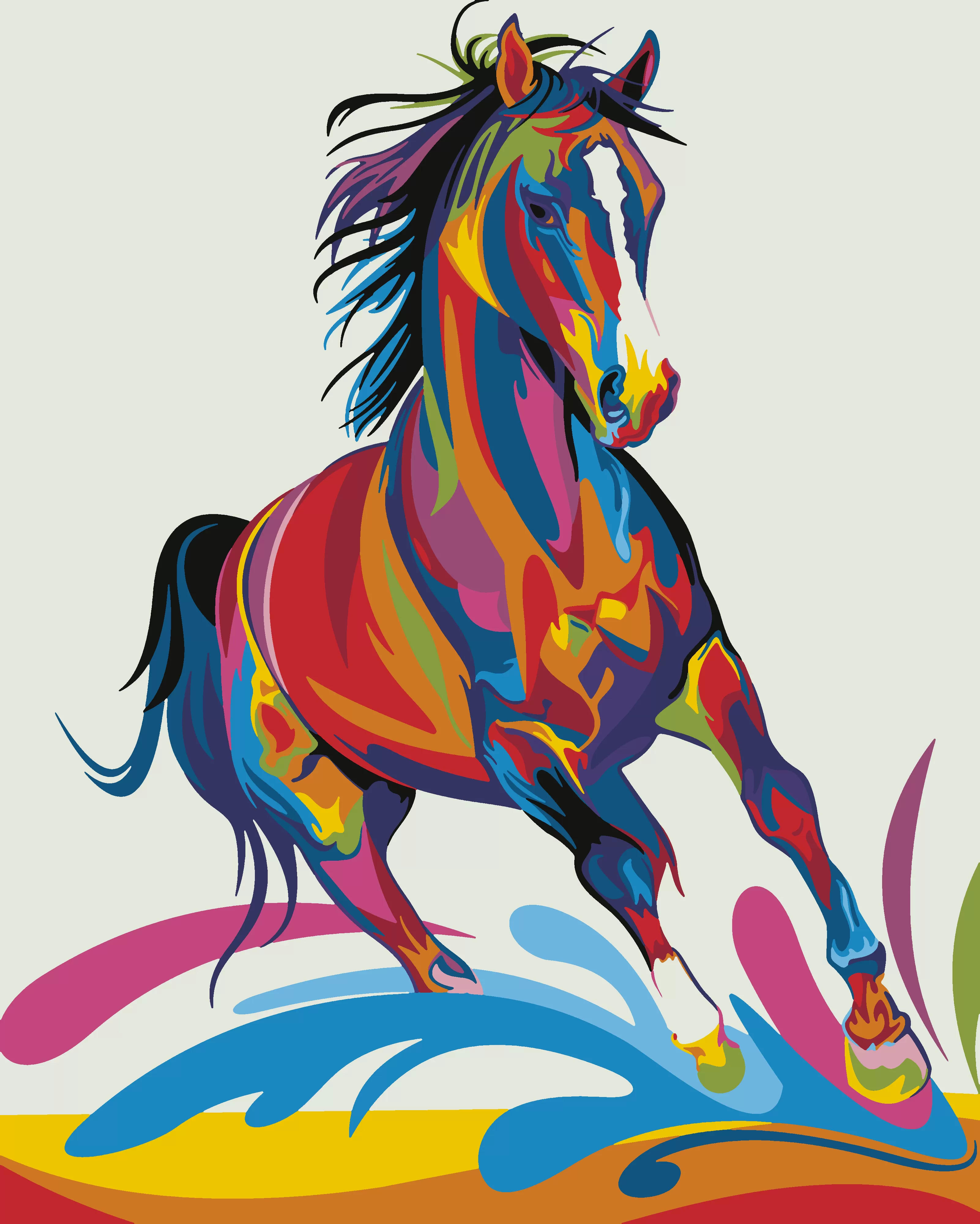 Картина по номерам Радужный конь