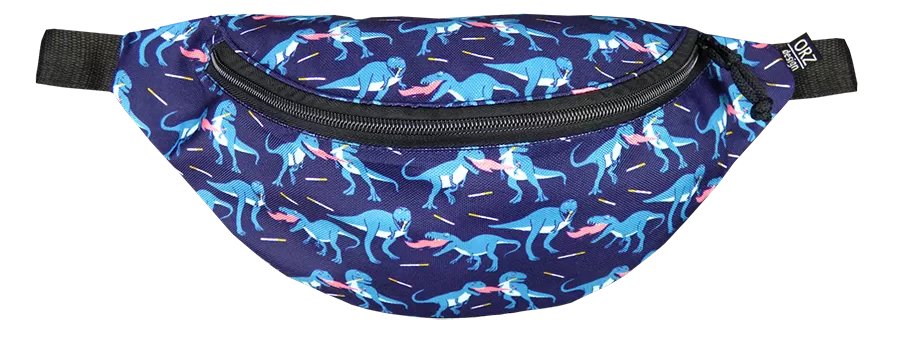 Поясная сумка Динозавры синие