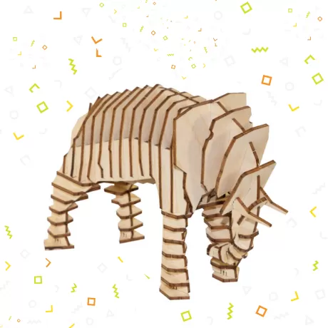Деревянный конструктор Самарский слон (собранный)