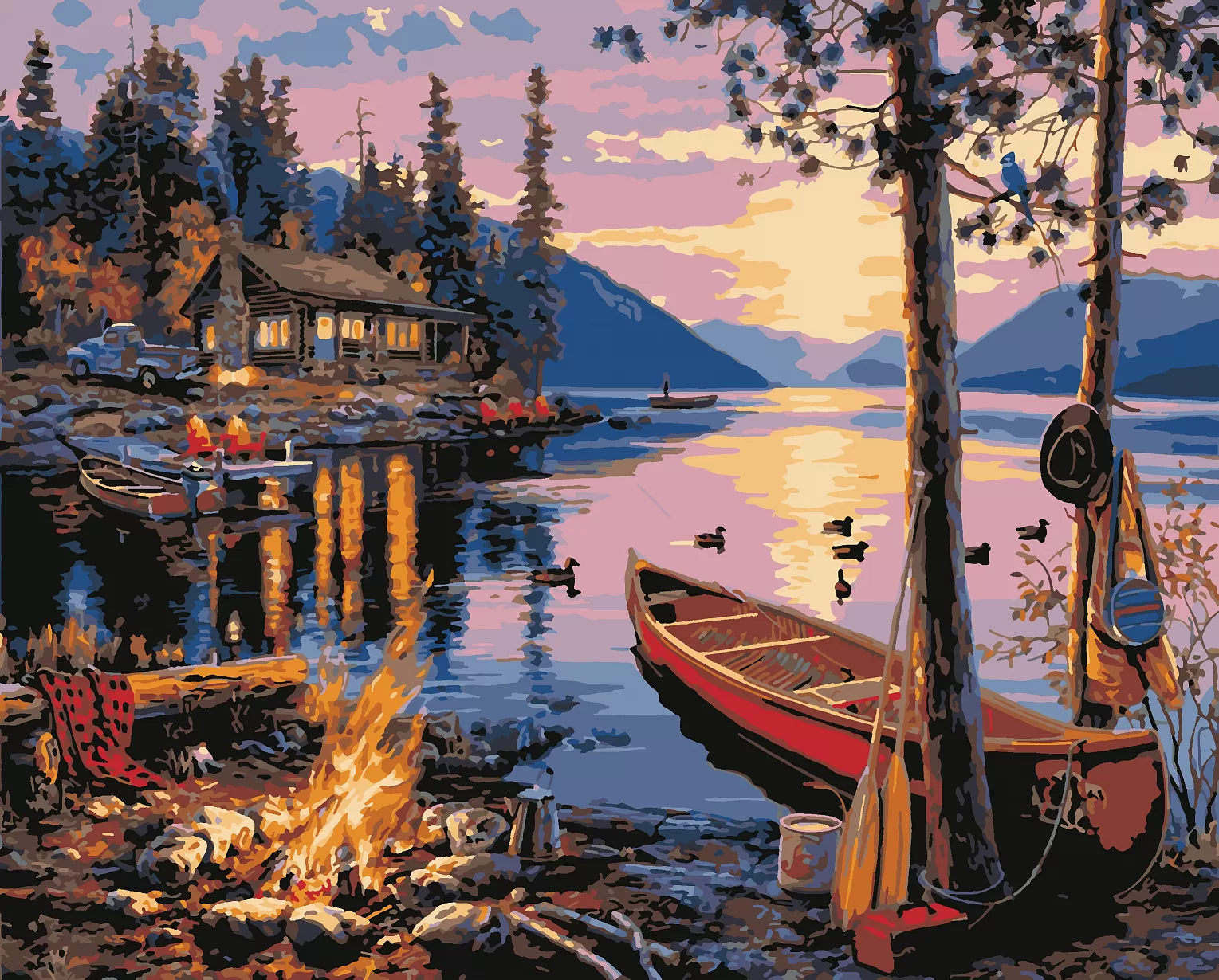 Картина по номерам Дом у озера
