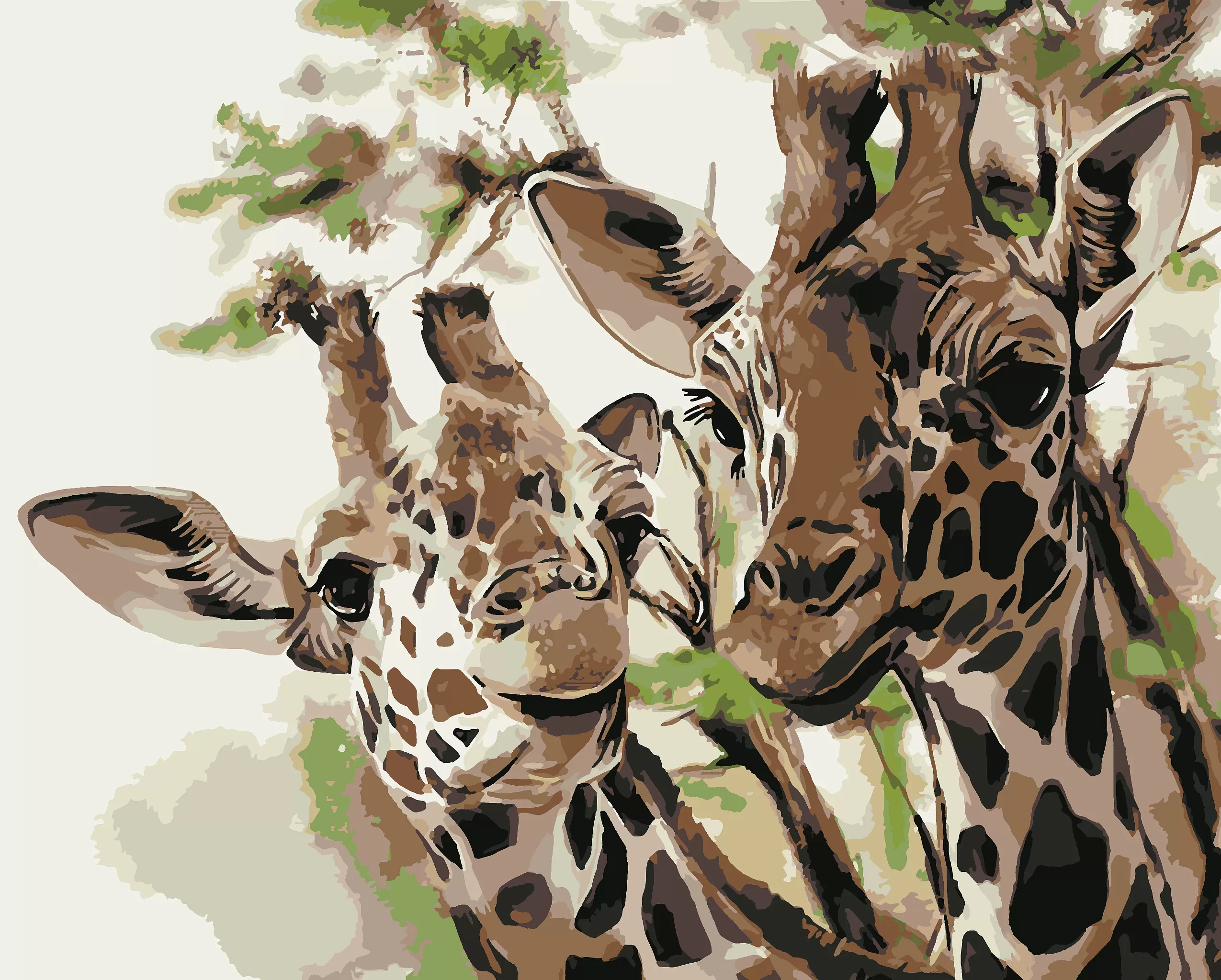 Картина по номерам Жирафы