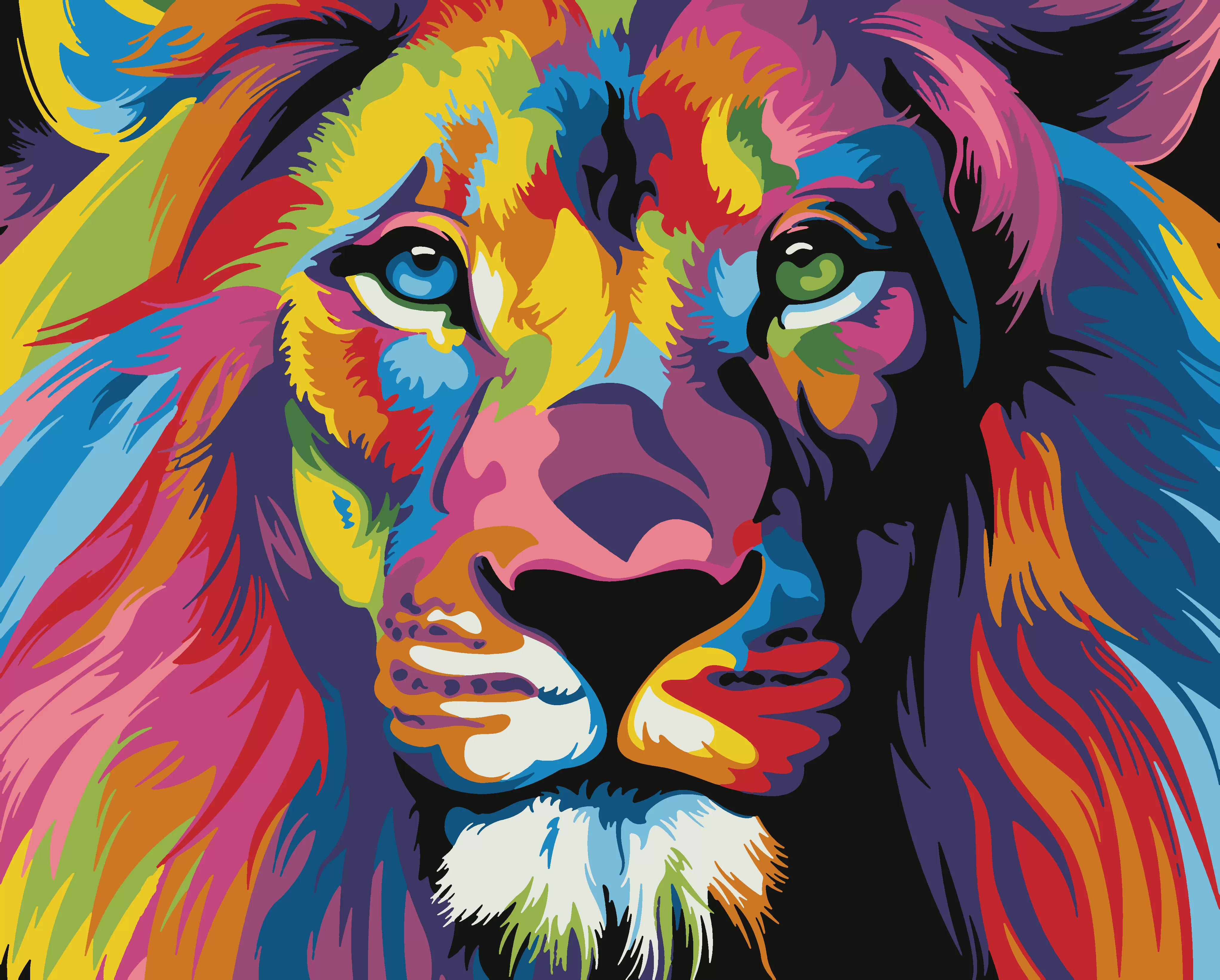 Картина по номерам Радужный лев