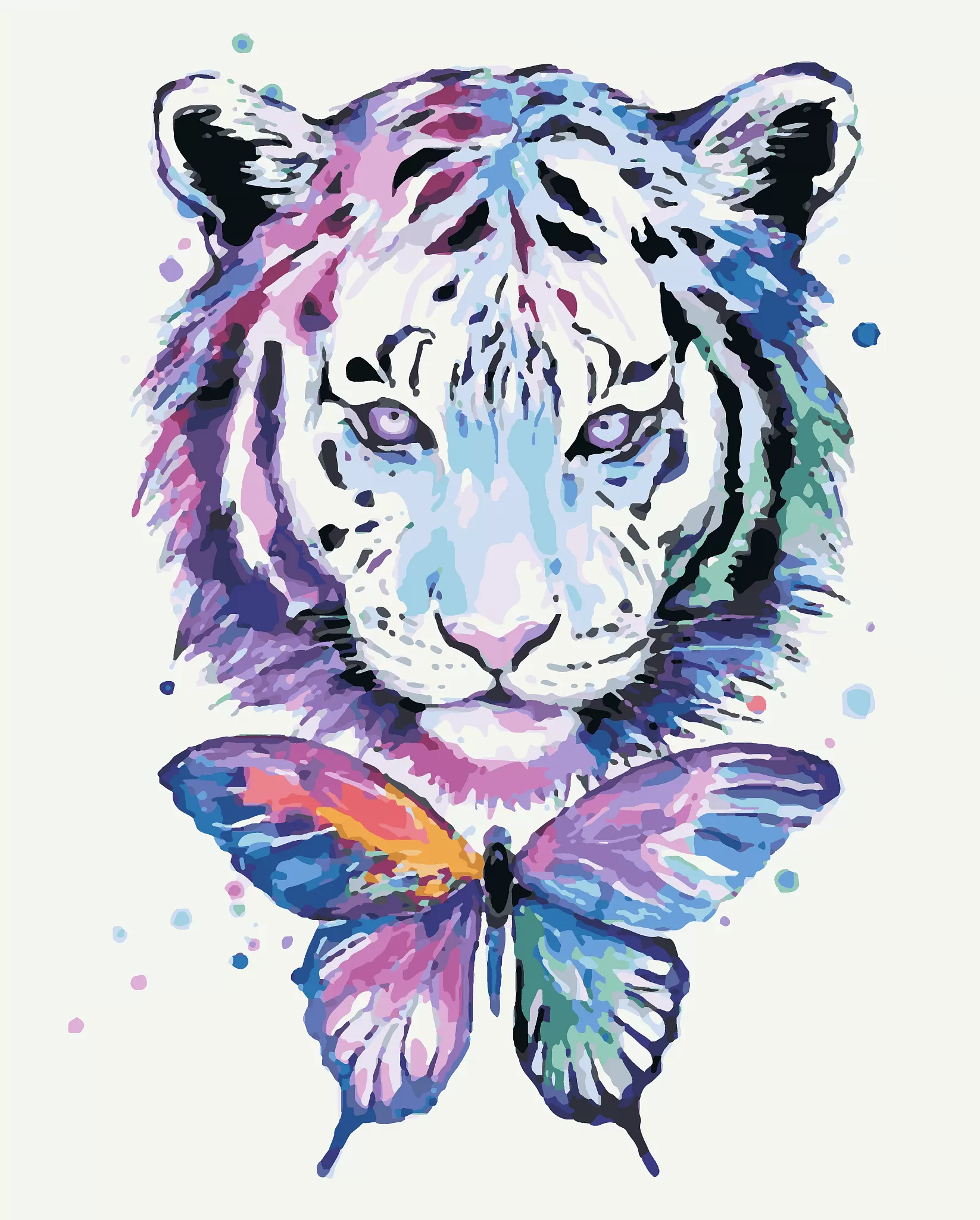 Картина по номерам Радужный тигр