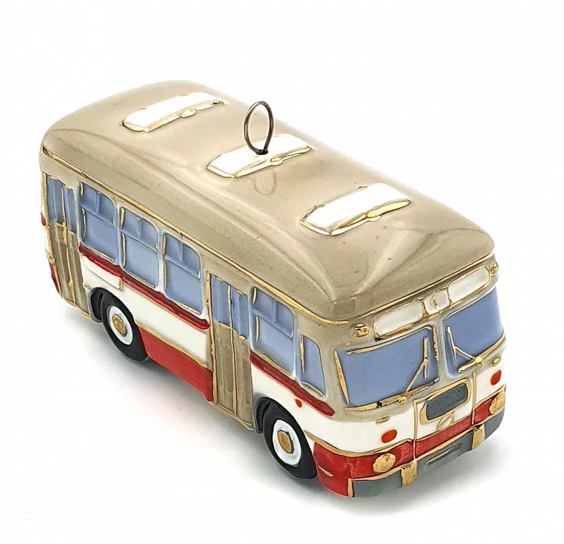 Елочная игрушка Автобус ЛиАЗ с красной полосой