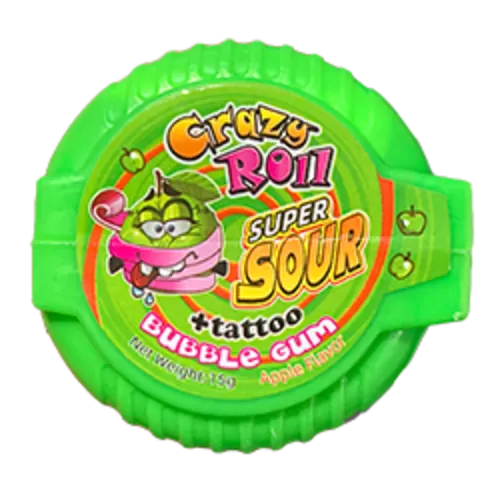 Жевательная резинка Angry Crazy Roll Gum (яблоко)