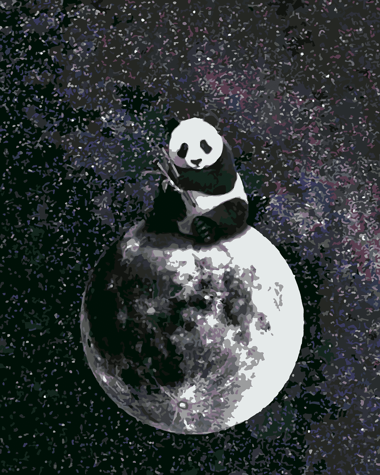 Картина по номерам Панда на луне