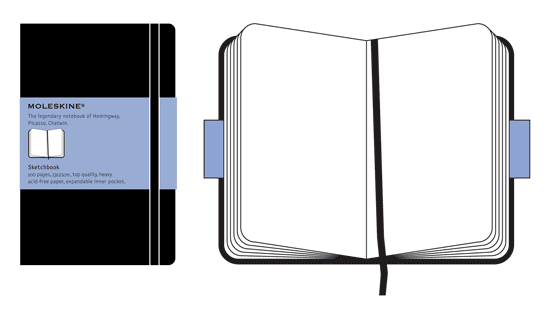 Записная книжка Classic (для рисунков) Pocket черная 