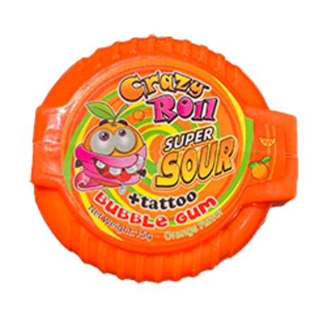 Жевательная резинка Angry Crazy Roll Gum (апельсин)