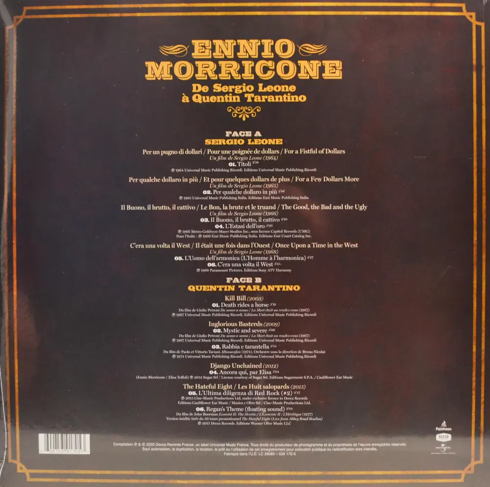 Пластинка Ennio Morricone - Ennio Morricone De Sergio Leone A Quentin Tarantino